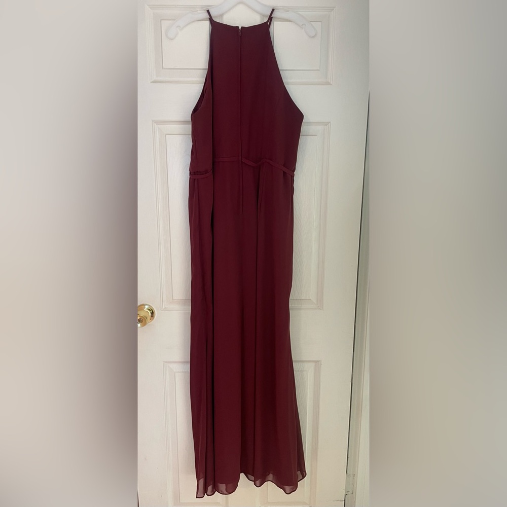 David's Bridal Burgundy Halter Wedding Dress - Picture 7 of 7